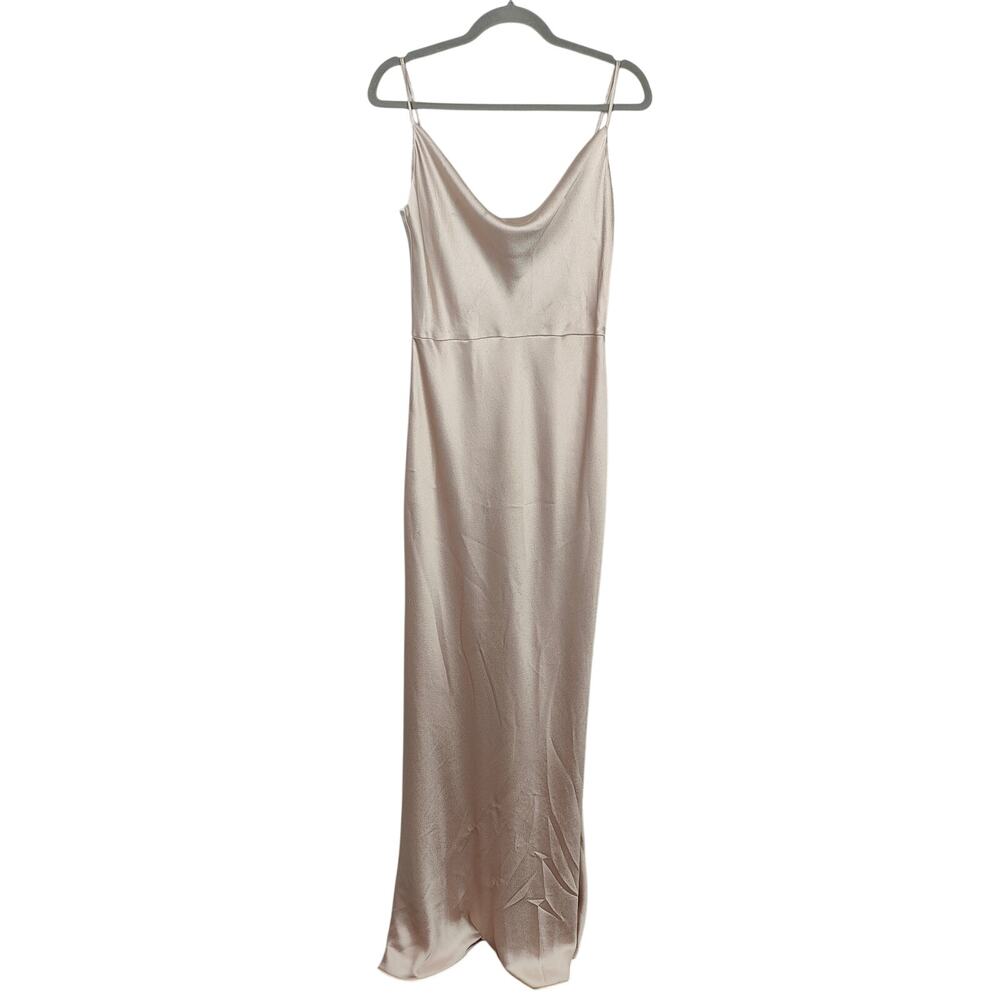 Jenny Yoo Satin Maxi Dress in Champagne - Picture 1 of 11